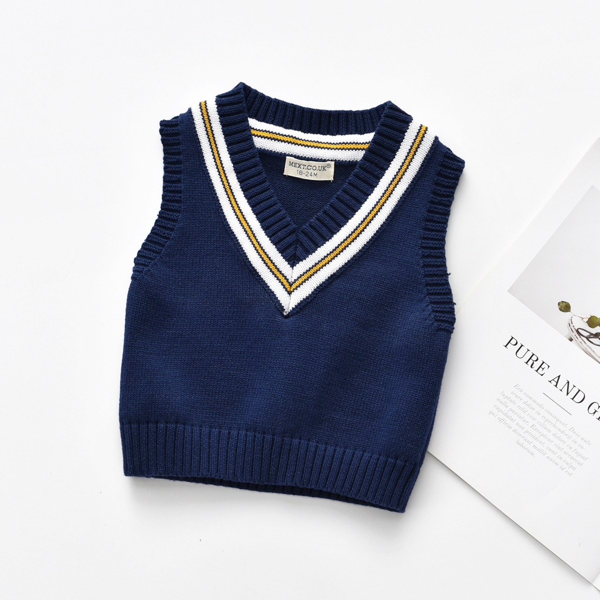 Baby Boys Girls Vest Infant Tops Clothing knitted sweater vest Kids Sleeveless Coats Autumn Winter Vest Jacket College style alx