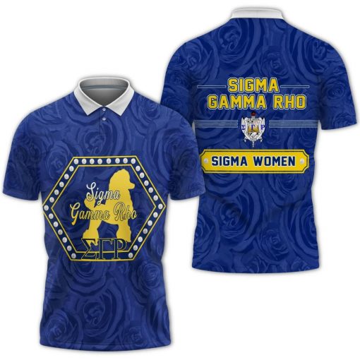 Sigma Gamma Rho 1922 Blue Rose Background Polo Shirt