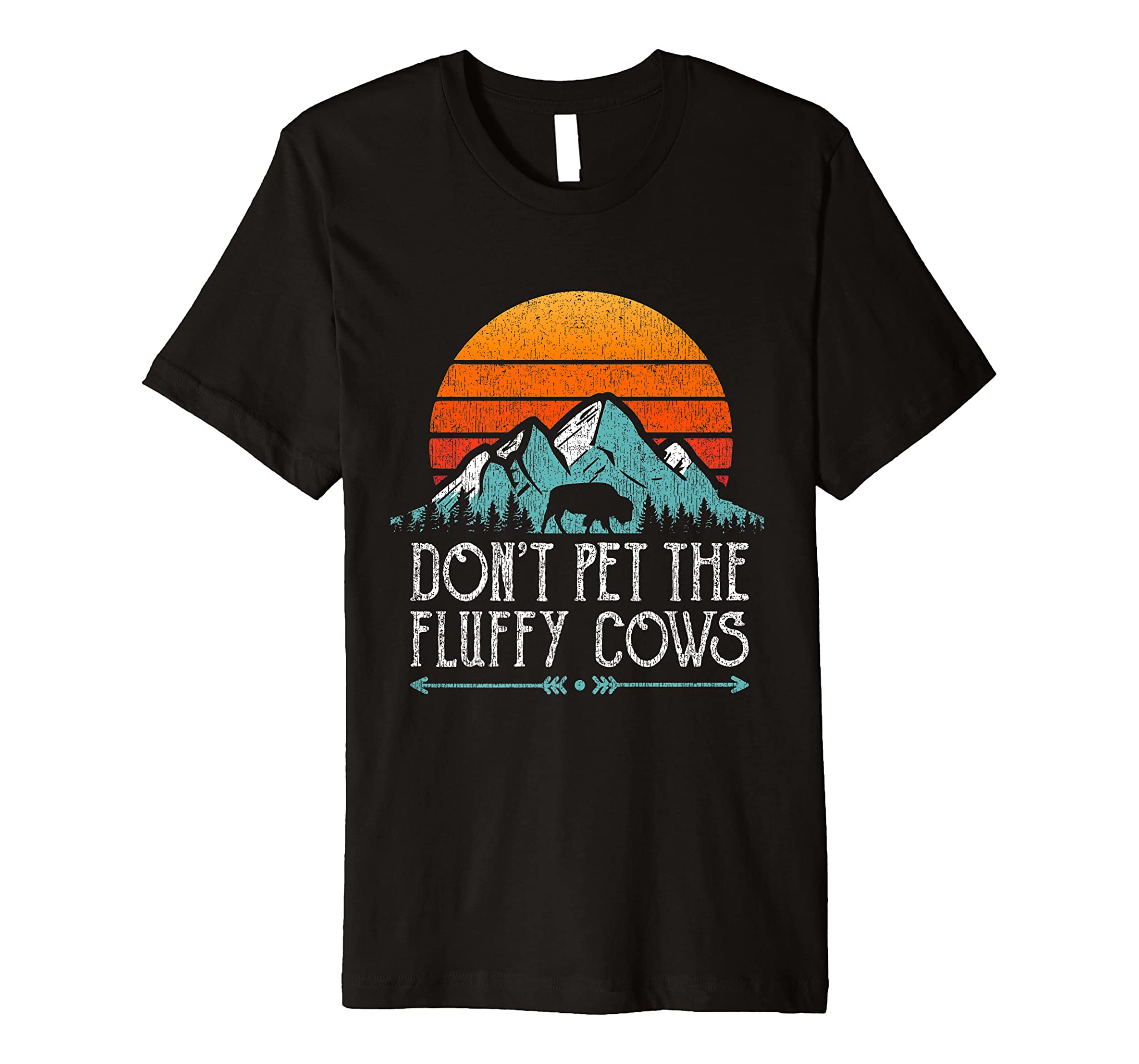 Do Not Pet The Fluffy Cows Shirt Funny Bison Buffalo Retro Premium T-Shirt