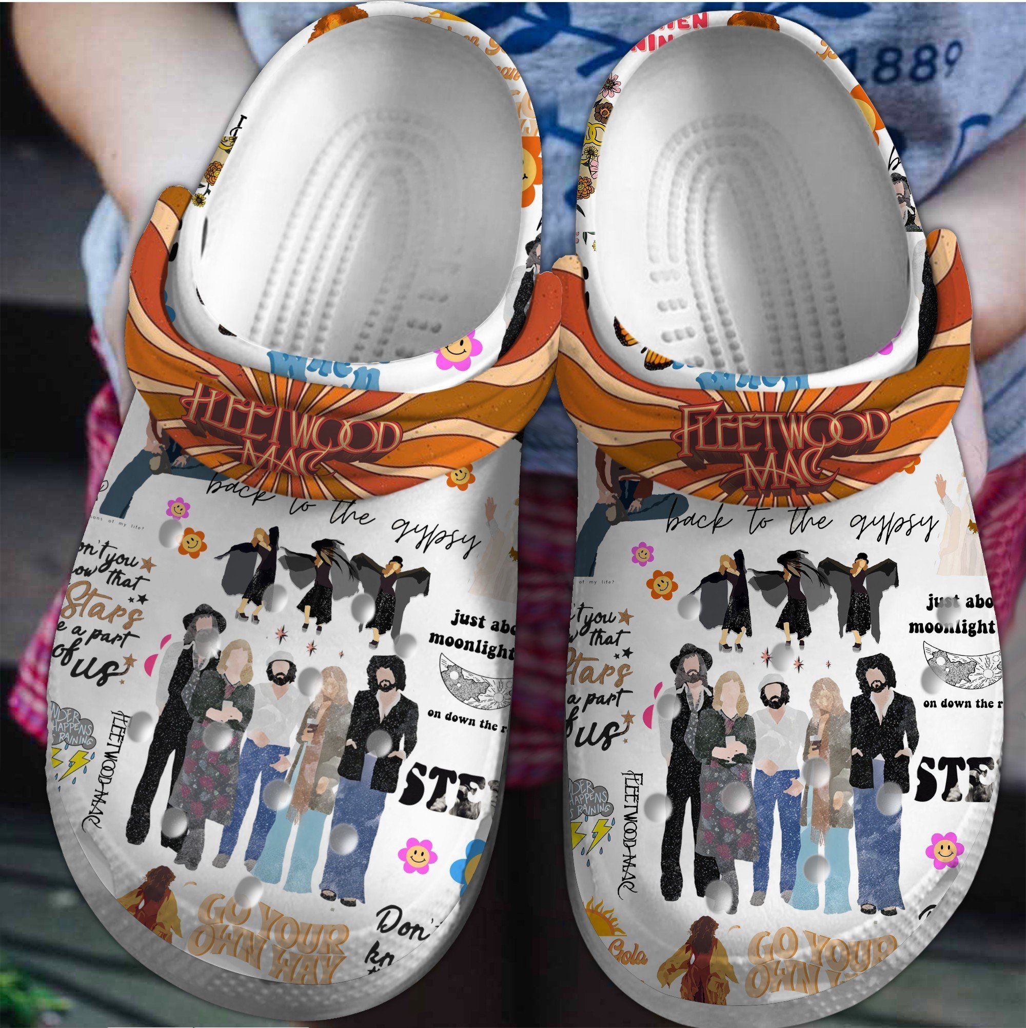 Fleetwood Mac Music Crocs Crocband Clogs Shoes Comfortable For Men Women and Kids