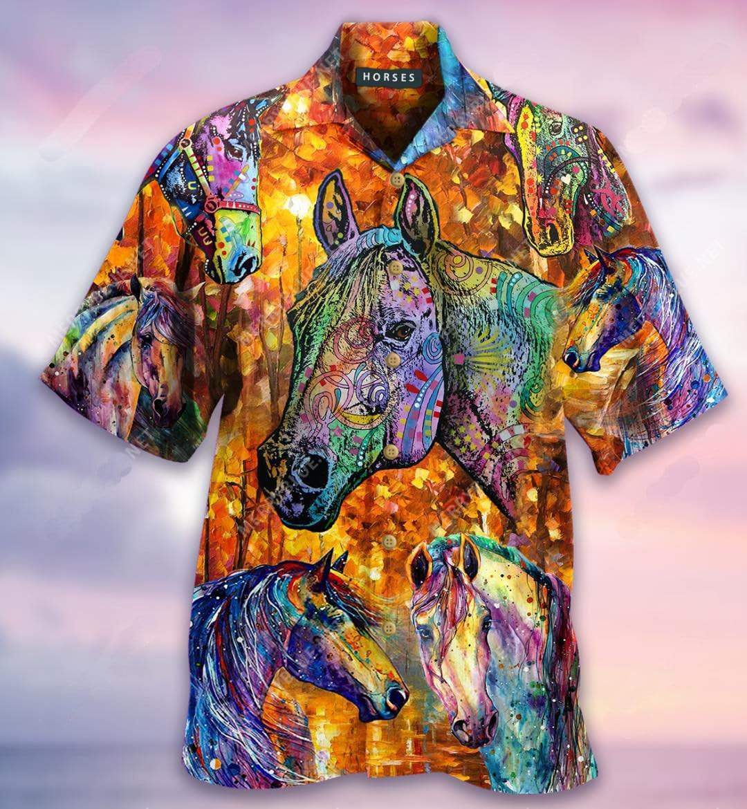 Life Is Better With A Horse Colorful Aloha Hawaiian Shirt – For Men And Women