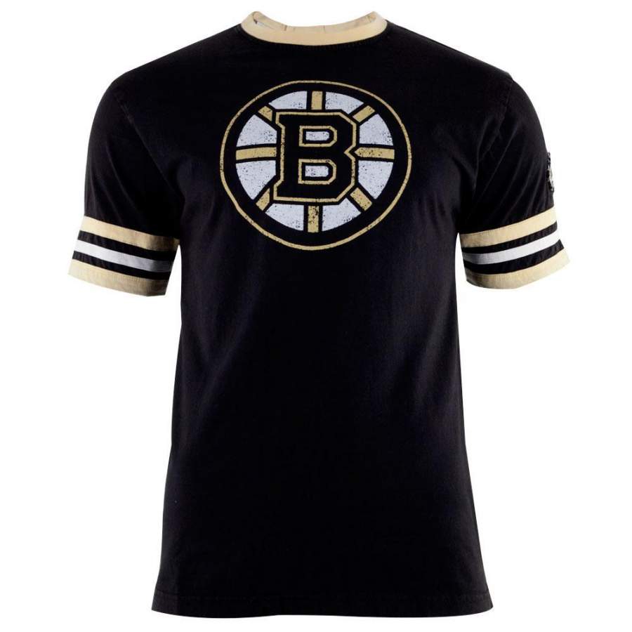 Boston Bruins – Circle B Logo Remote Control Black Adult Jersey T-Shirt