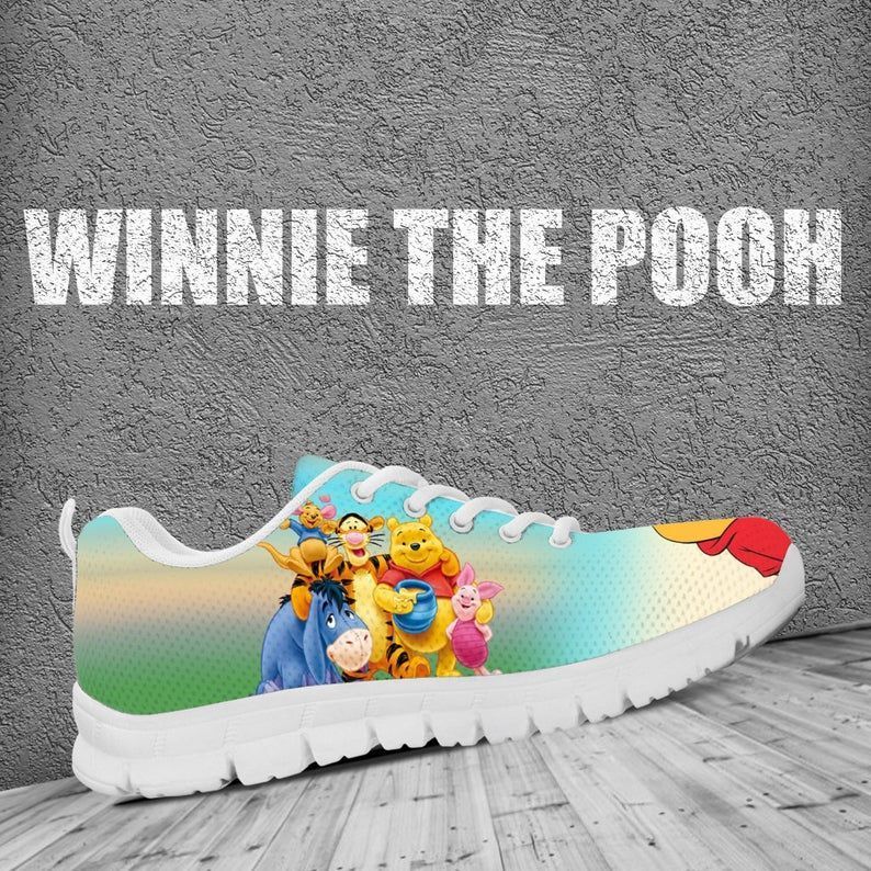 Winnie The Pooh Gift For Fan White Shoes Fly Sneakers