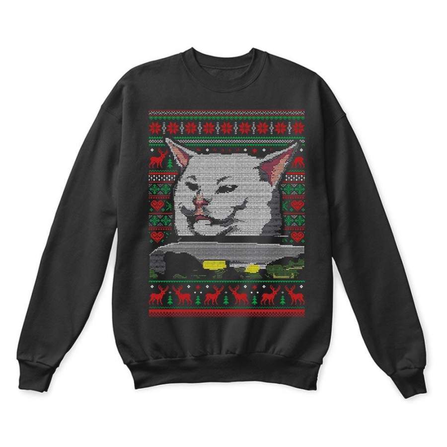 Woman Yelling At A Cat Meme Smudge the Cat Christmas Ugly Sweaters