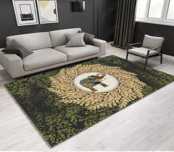 3D Green Plant Elephant Non-Slip Rug Mat 244