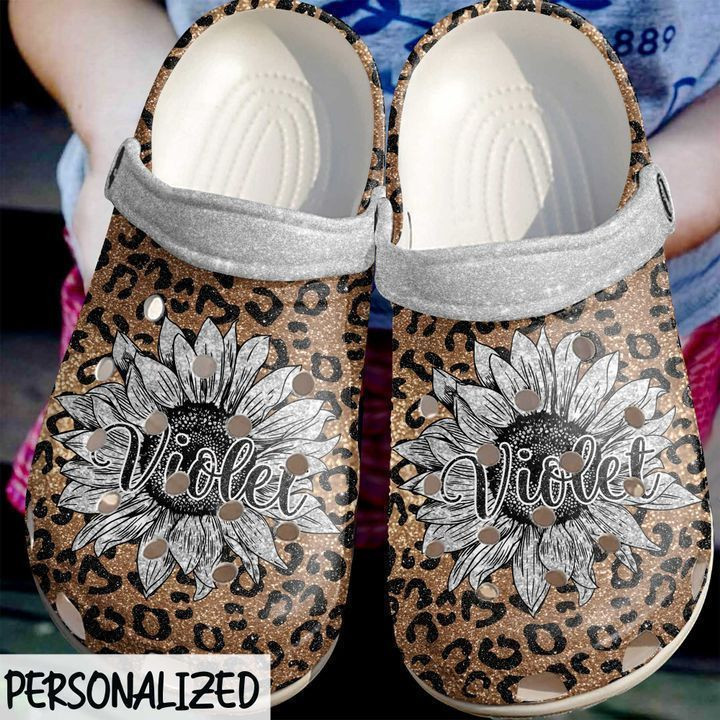 Cheetah Personalized Sunflower Classic Clogs Shoes