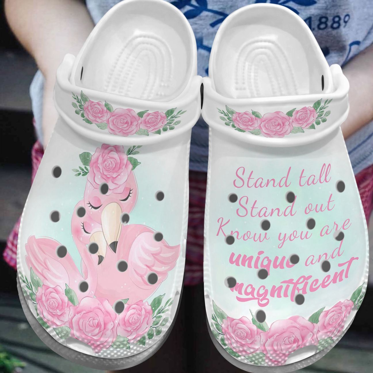 Flamingo Personalized Clog, Custom Name, Text, Color, Number Fashion Style For Women, Men, Kid, Print 3D Stand Tall