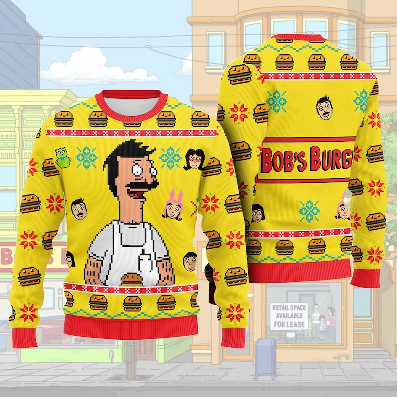 Bob’s Burgers Ugly Christmas Sweater, Bob Belcher Ugly Christmas Sweater, Bob’s Burgers Christmas Shirt, Merry Christmas 2025 Ugly Sweater