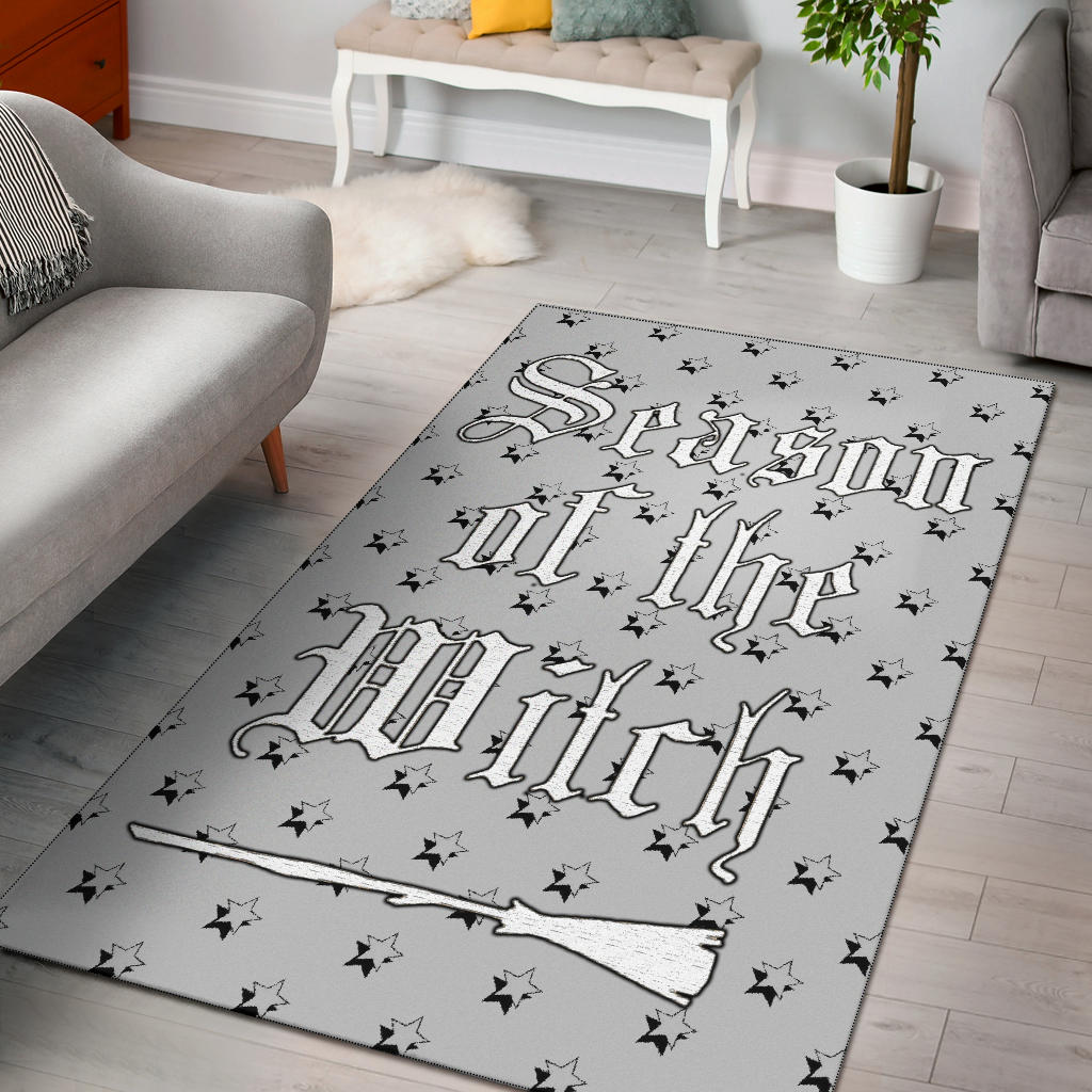 Halloween Area Rug | Season Of The Witch Broom Star Patterns Rugs Home Decor