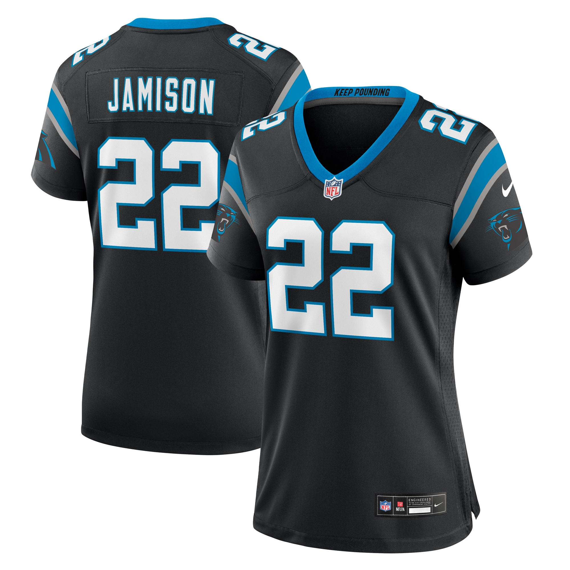 Women’s Carolina Panthers D’Shawn Jamison  Black Team Game Jersey