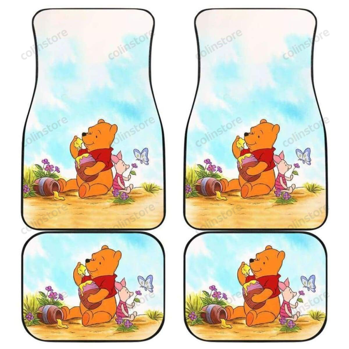 Pooh In Woods Eating Honey Car Floor Mats 051012