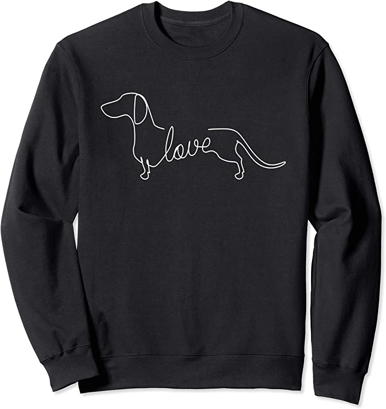 Dachshund Chiweenie Wiener Dog Love Art Sketch Puppy Gift Sweatshirt