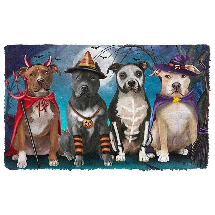 Waybackapparel Pit Bull Halloween Custom 3D Doormat