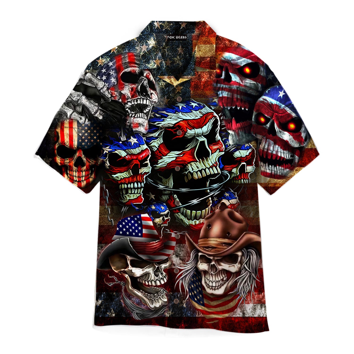 America Skull Of July Hawaii Shirt For Men And Women Ha14072