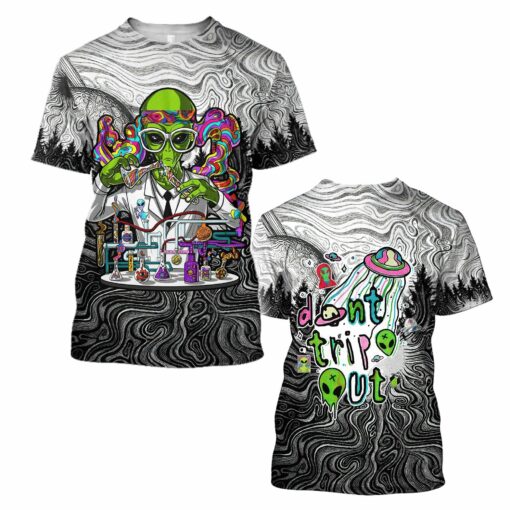 Alien Hippie Trip 3D All Over Printed Shirt For Hippie Lovers, Hippie Style 3D Shirts, Gift For Men And Women