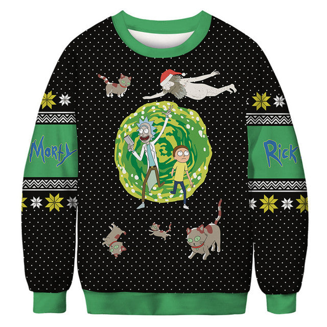 3D Funny Print Christmas Jumpers Ugly Christmas Sweater