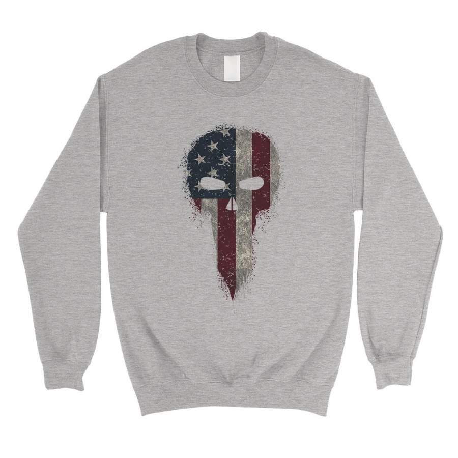 Vintage American Skull Unisex Crewneck Sweatshirt 4th Of July Shirt