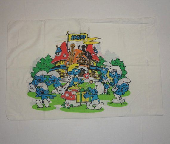 Vintage Smurfs Village Pillow Case 1980S Shirt