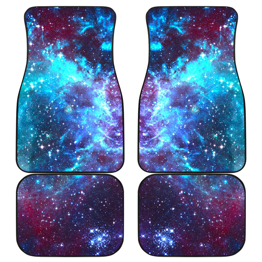 Starfield Nebula Galaxy Space Print Front And Back Car Floor Mats, Front Car Mat