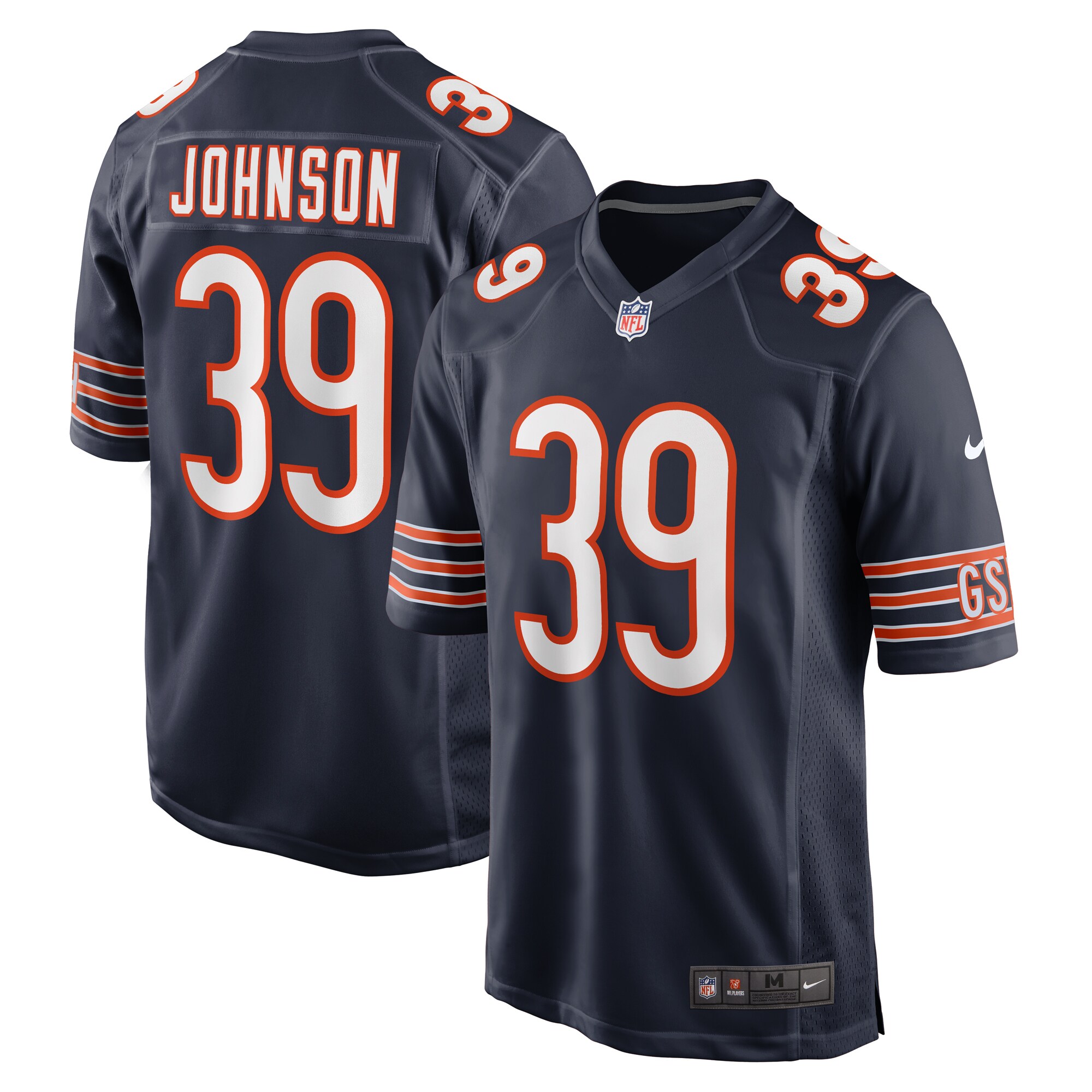 Quindell Johnson Chicago Bears Team Game Jersey – Navy 2