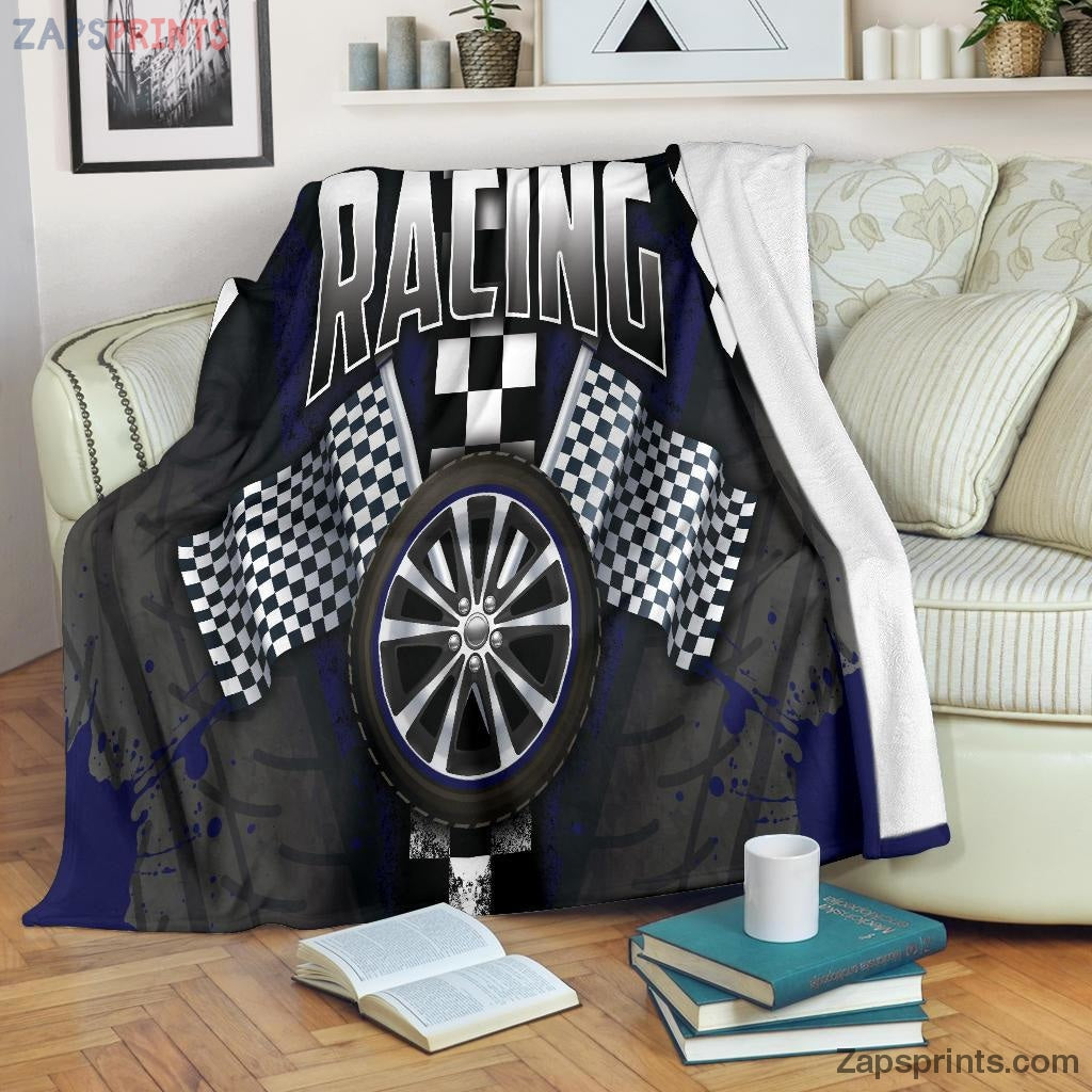 Gift For Racing Lover – Racing Blue Blanket – Gift For Friends