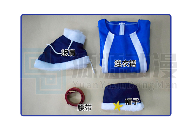 Anime Fairy Tail Juvia Lockser Cosplay Costumes Full Set And Hat Blue Outfit Dress Shawl Cosplay Wig For Men Women Halloween alx