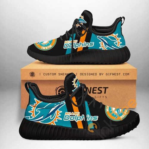 Miami Dolphins Custom Shoes Personalized Name Yeezy Sneakers