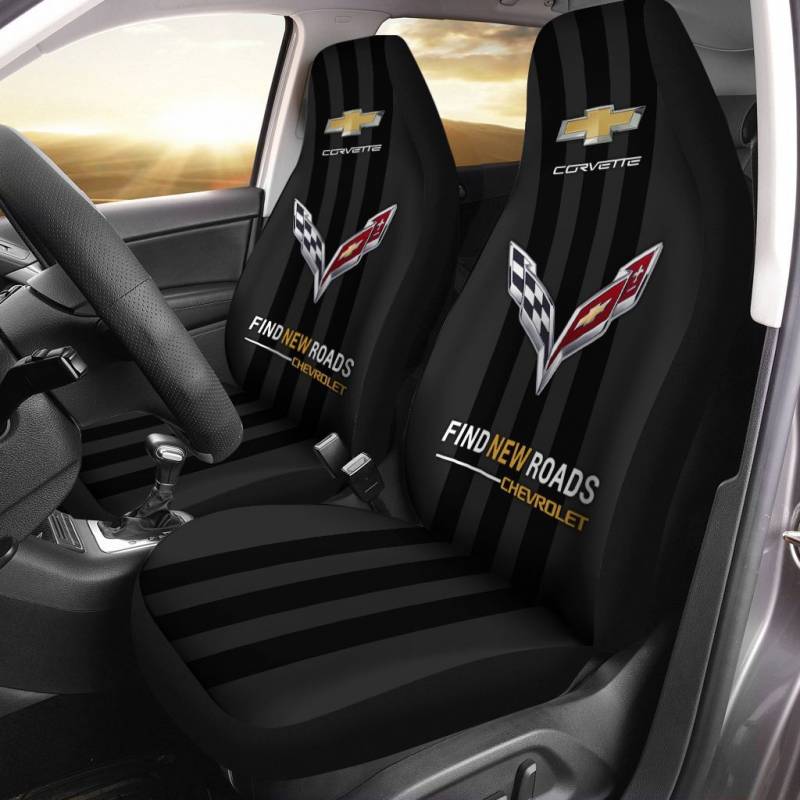 Chevrolet Corvette- NCT Car Seat Cover (Set of 2) Ver 3 (Black)