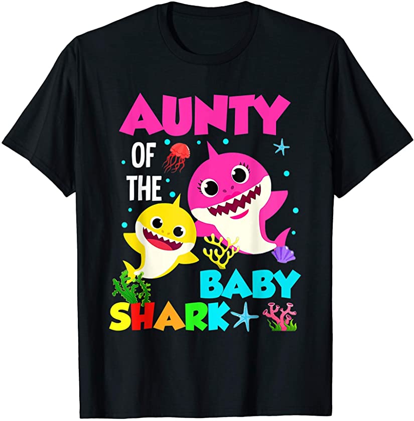 Aunty Of The Baby Shark T-Shirt Birthday Aunty Shark T-Shirt