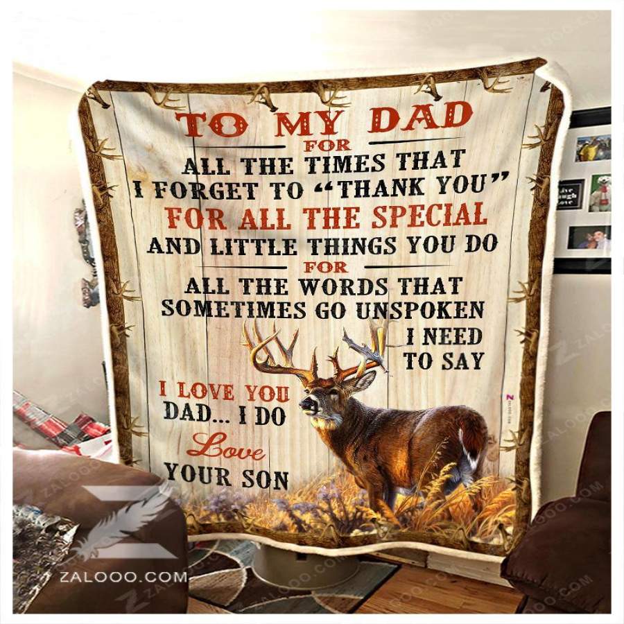 Father’s Day Gift For Daddy Loves Hunting From Son Blanket