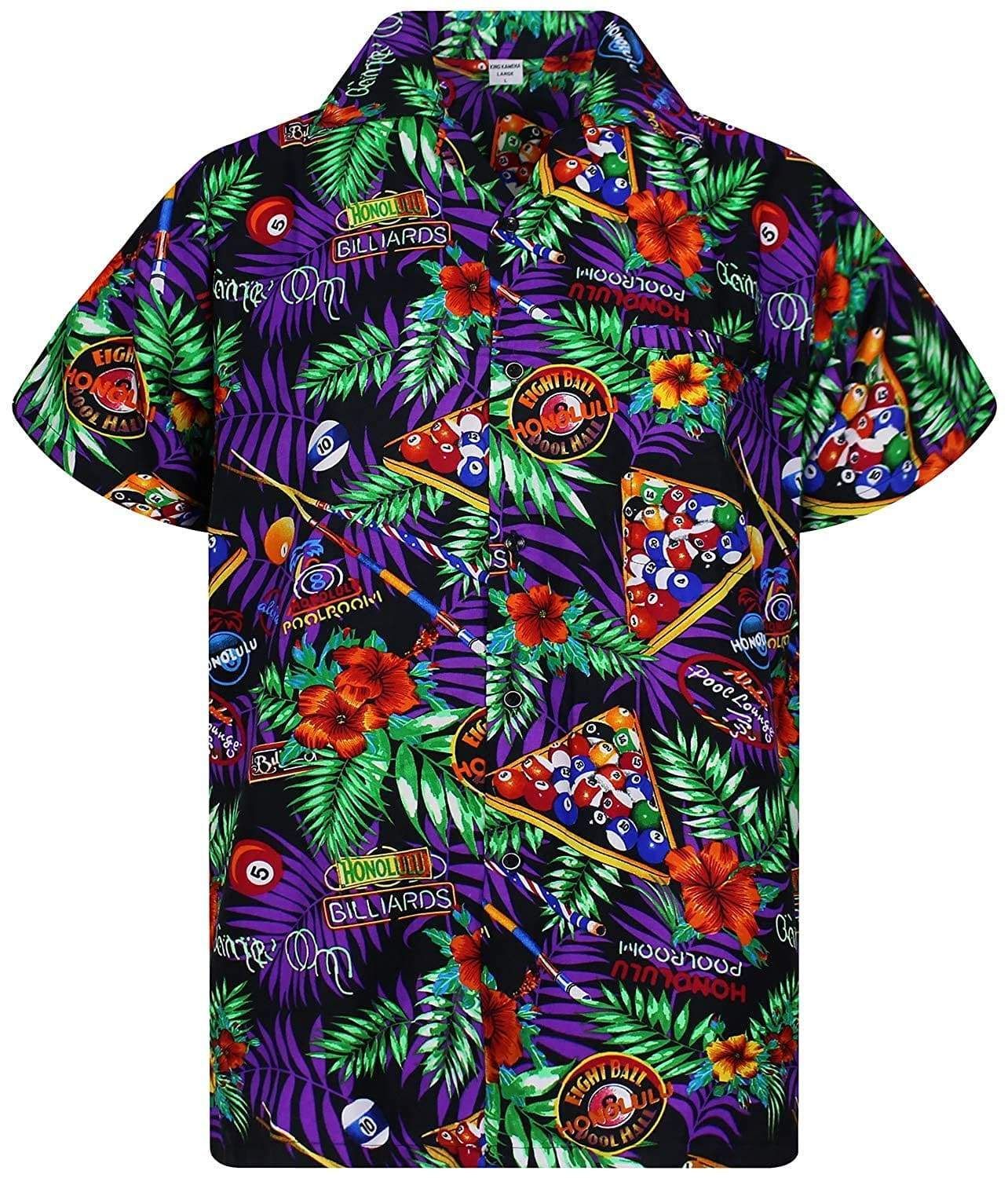 Buy Honolulu Billiards Purple Tropical Unisex Hawaii Aloha Shirts Ha73569