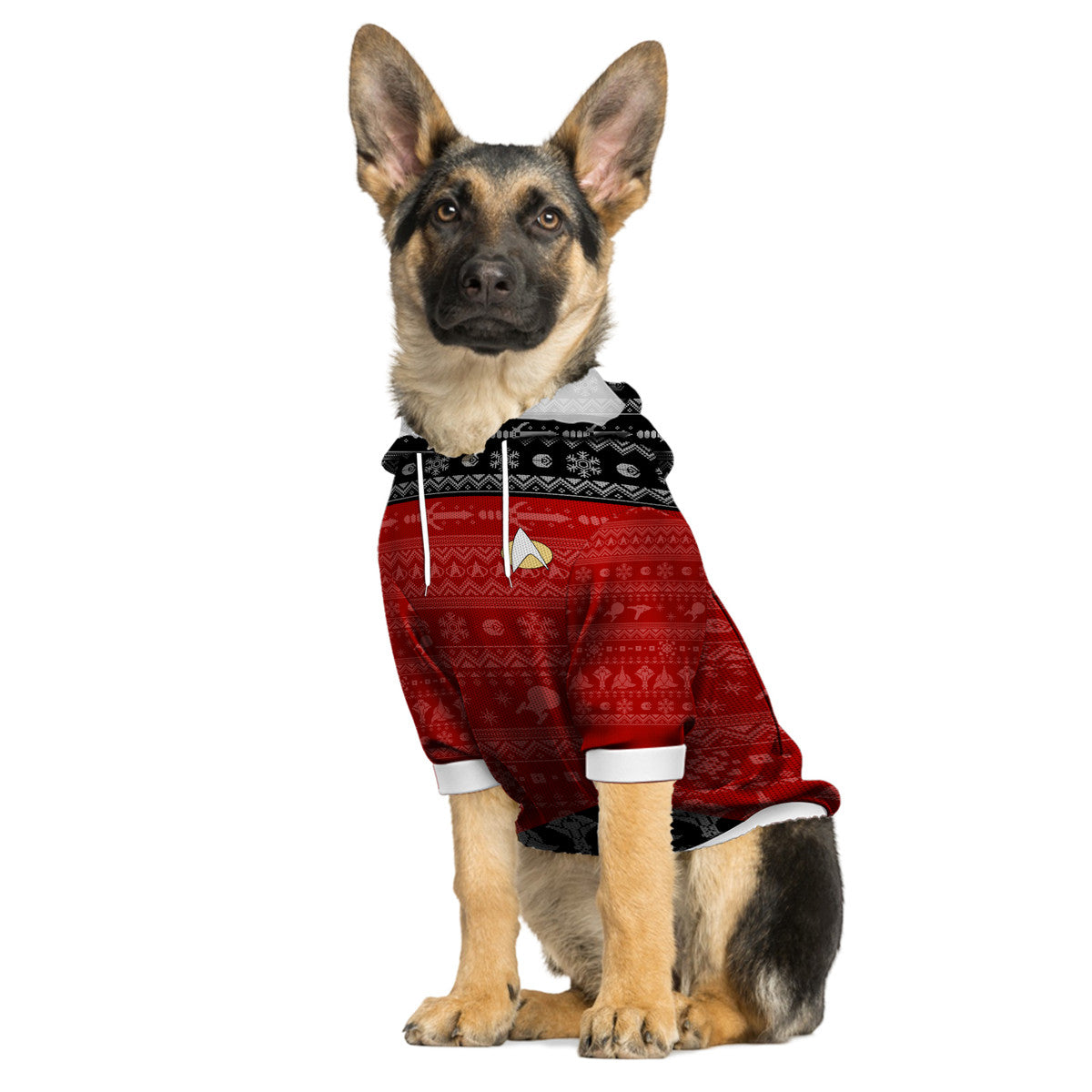 3D S.T The Next Generation 1987 Red Ugly Christmas Custom Pet Hoodie