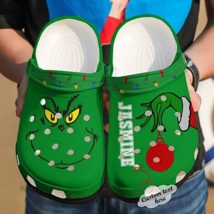 Waybackapparel The Grinch Christmas Jasmine Gift For Lover Rubber 3D Crocband Clog