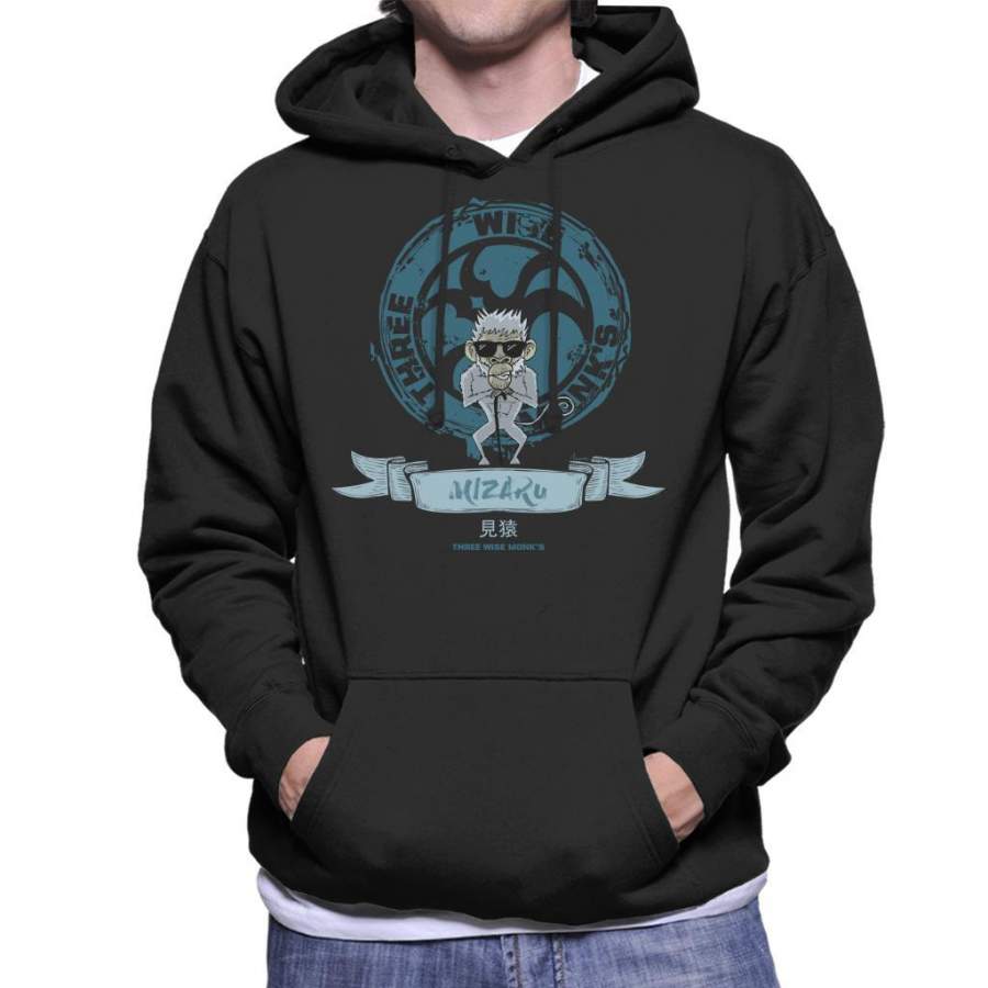 Three Wise Monkeys Mizaru Men’s Hooded Sweatshirt