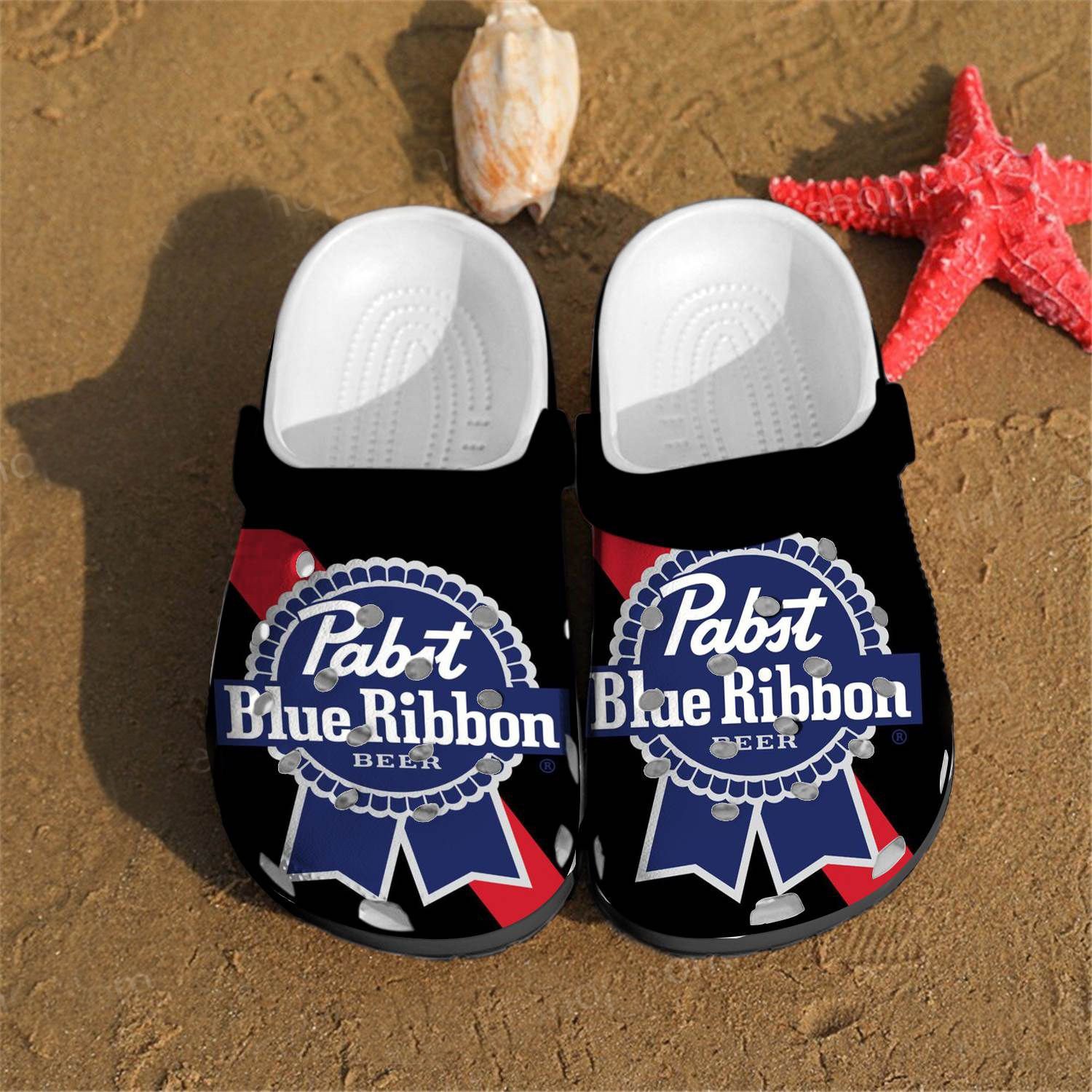 Pabst Blue Ribbon  4 Rubber Clogs Clogband Clogs, Comfy Footwear