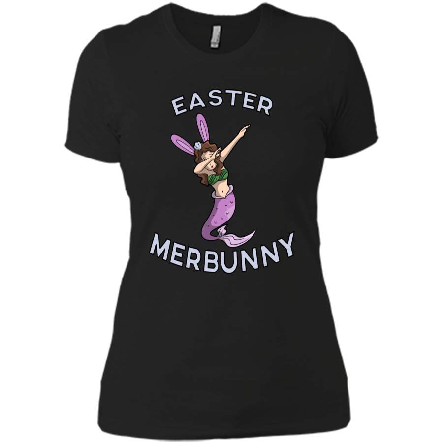 Dabbing Easter Bunny Shirt Easter Mermaid Merbunny T-shirt Next Level Ladies Boyfriend Tee