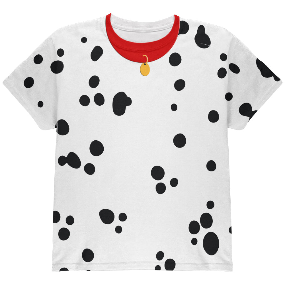 Halloween Costume Dalmatian With Red Collar Big Kids Sublimation T Shirt