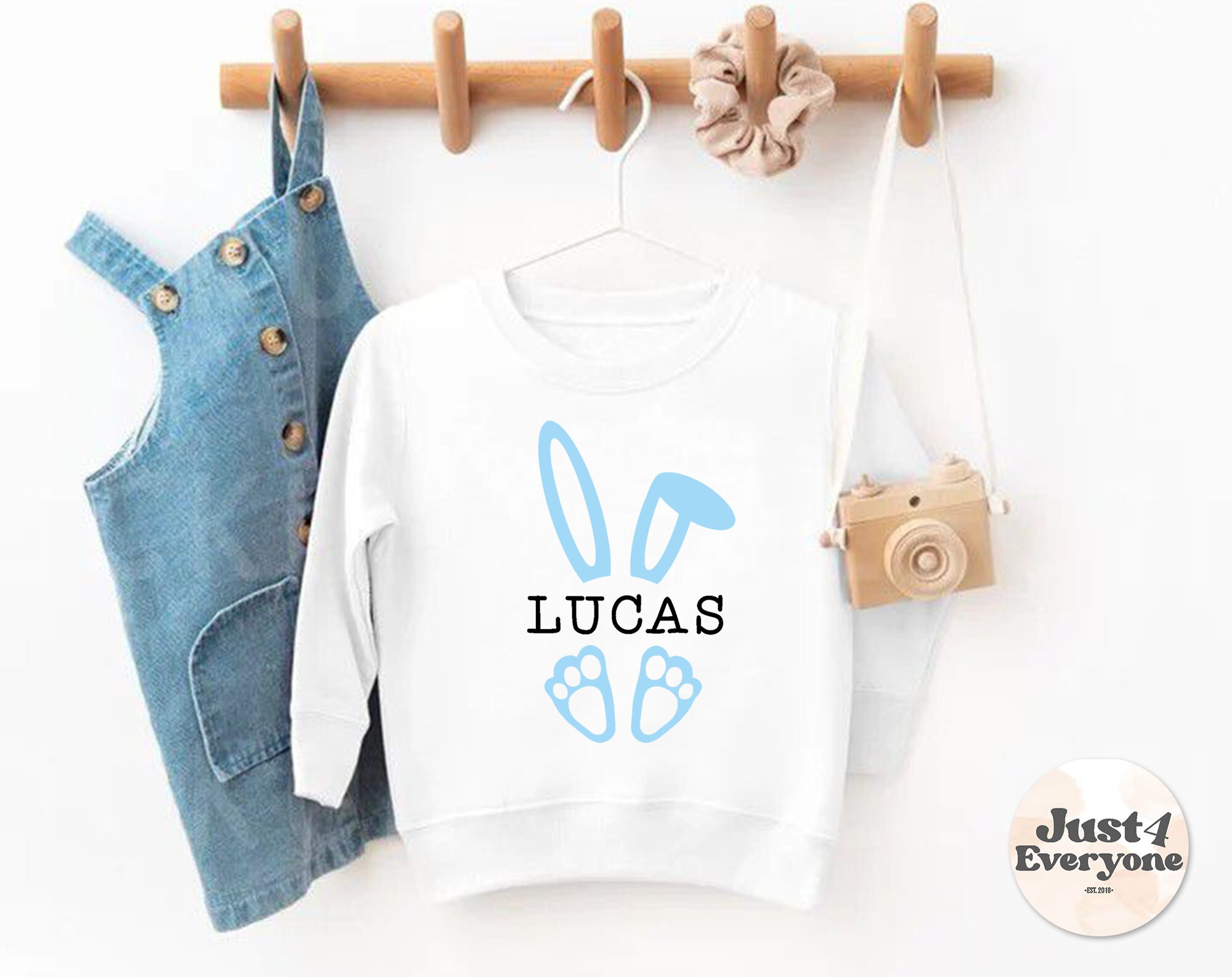 Personalized Name Bunny Kids Shirt, Custom Boy Toddler Tee, Cute Easter Bunny Tee, Custom Baby Body, Boys Custom Name Shirt, Easter Outfit