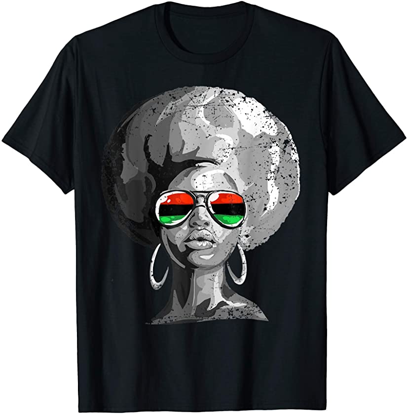 Black Queen Afro Woman Face T-Shirt