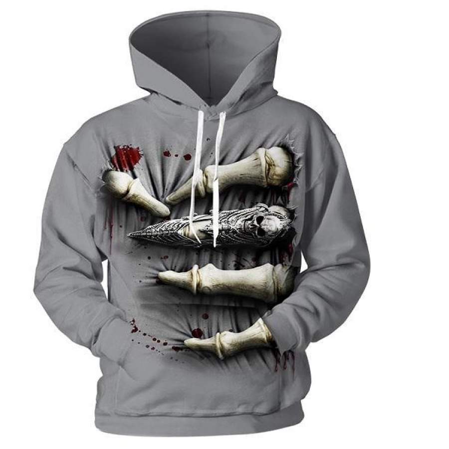 Skull Hand 3D Hoodie Long Sleeve