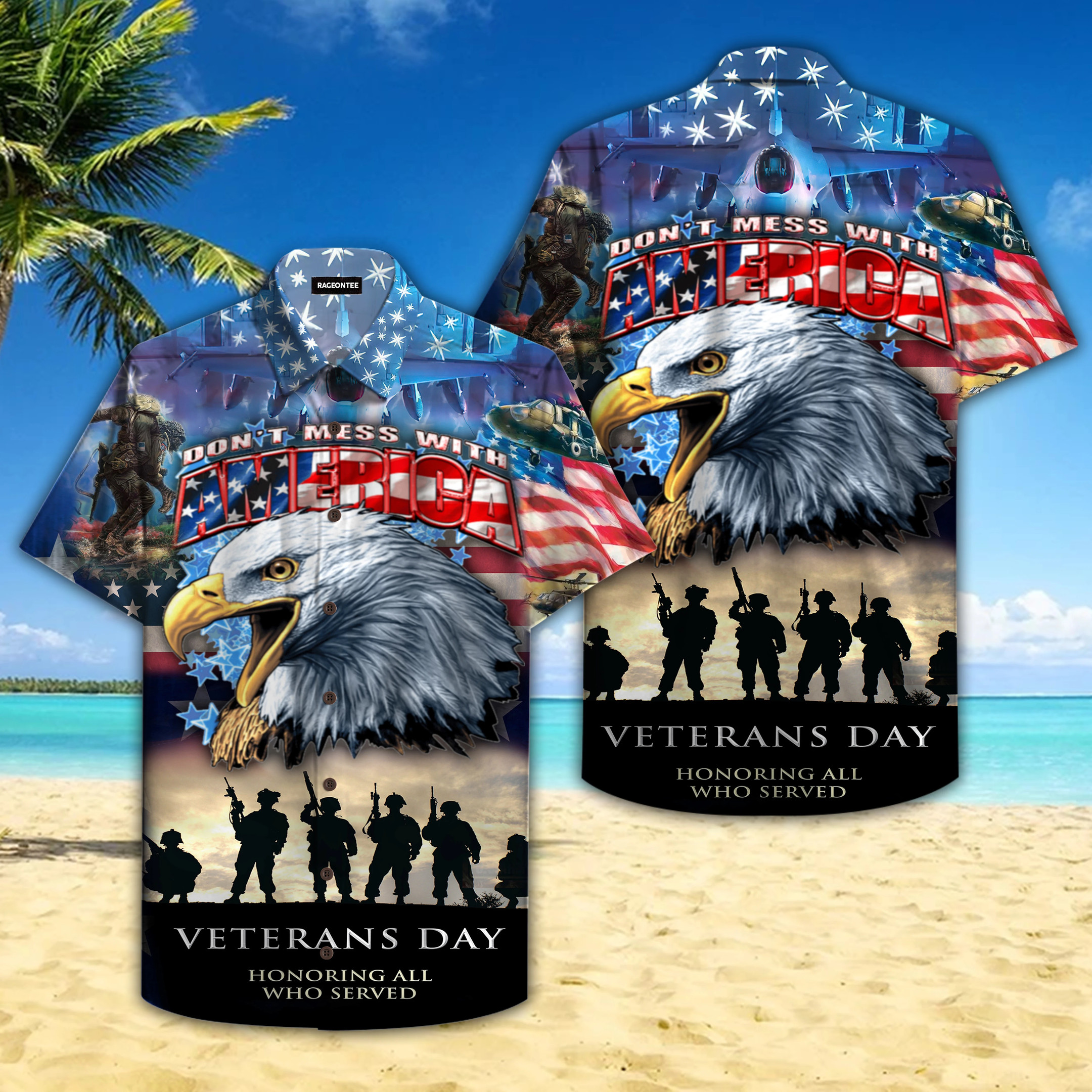 Soldier And Eagle American Hawaii Shirt Unisex Adult Ha4709