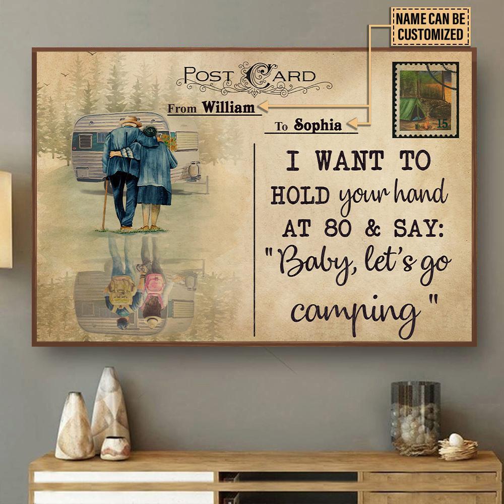 Personalized Camping Couple Postcard I Want To Customized Poster
