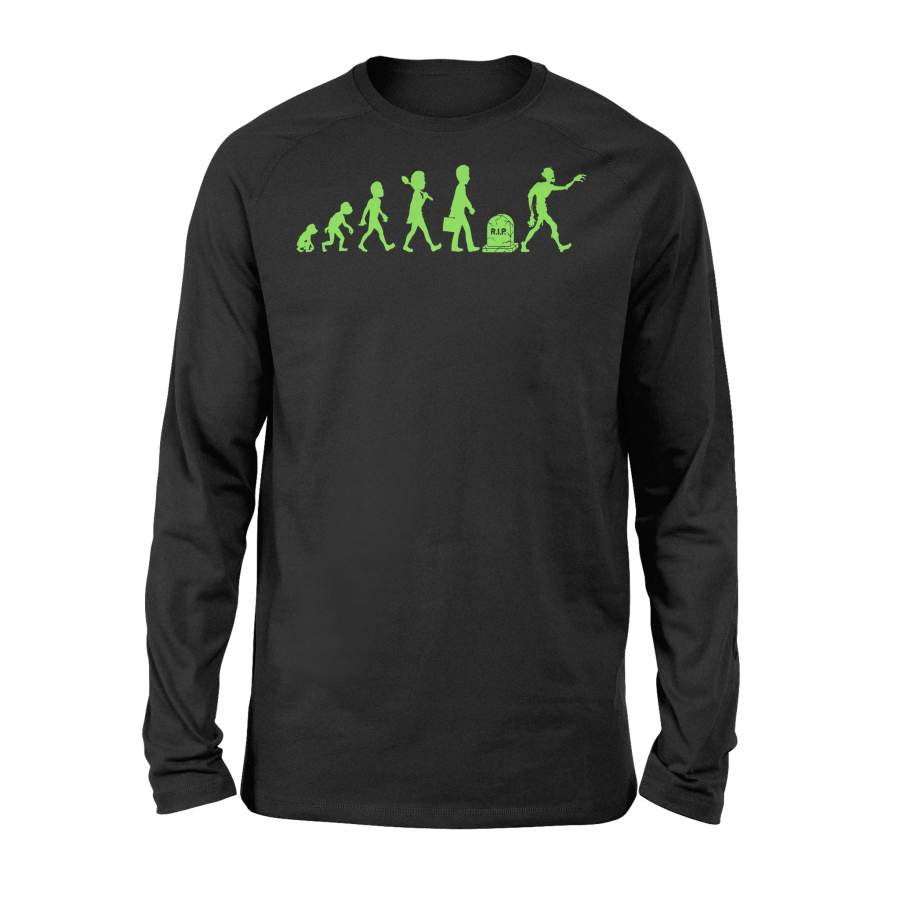 Zombie Evolution Birthday X-Mas Halloween Long Sleeve T-Shirt