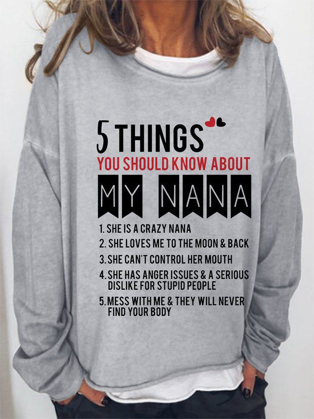 Five Things About My Nana Sweatshirt