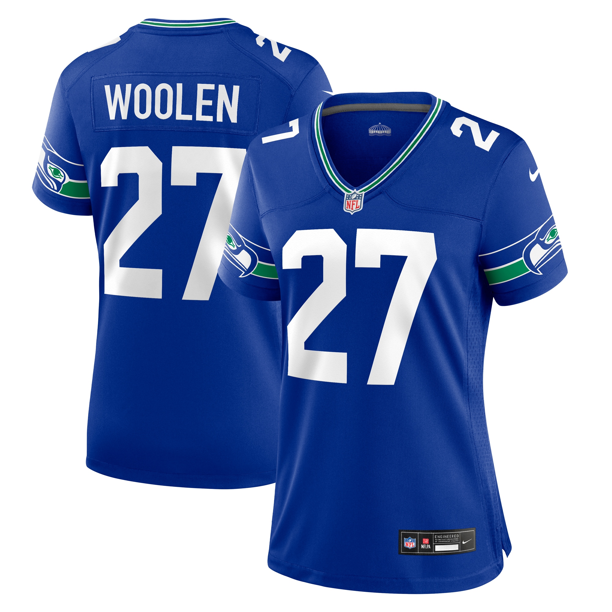 Tariq Woolen Seattle Seahawks Women's Throwback Player Game Jersey – Royal