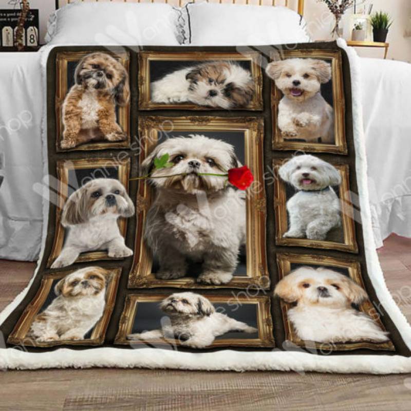 Shih Tzu Dog Sherpa Blanket DCB1702 81O60