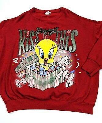 Vintage 90S Tweety Bird Ugly Christmas Crewneck 22 24W 3X Usa Shirt