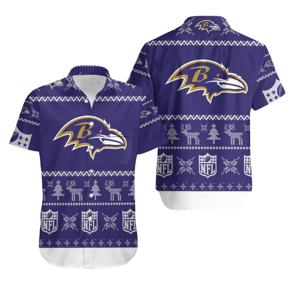 Baltimore Ravens Ugly Sweatshirt Christmas Hawaii Shirt Ha74522