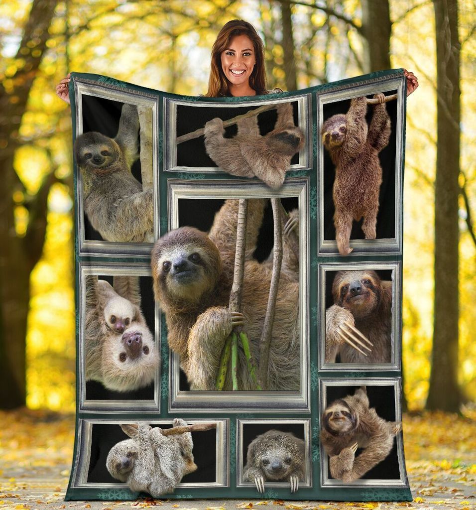 3D Sloth Animals CLM02120008S Sherpa Fleece Blanket