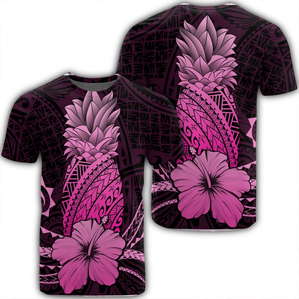 Hawaiian Polynesian Pineapple Hibiscus Pink Ah Ha14021